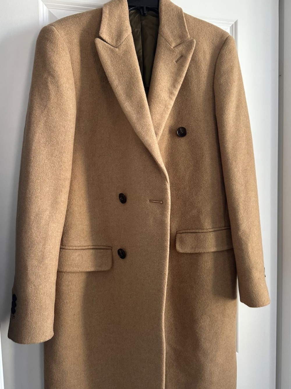 BRAND NEW Scotch & Soda Men’s Camel Double-Breasted Coat – Size Medium - Picture 2 of 10